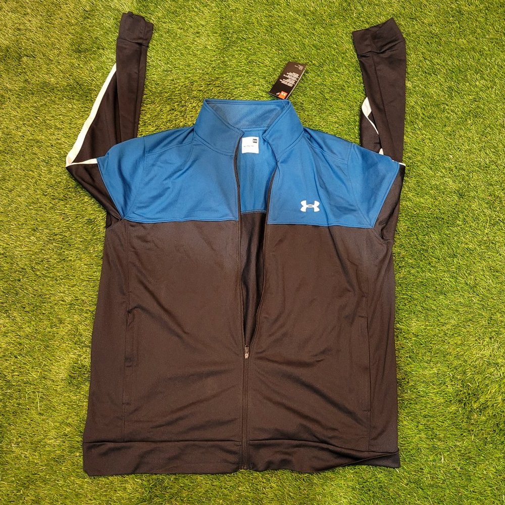 Men's Under Armour XL Blue/Black Zip Up Jacket NEW